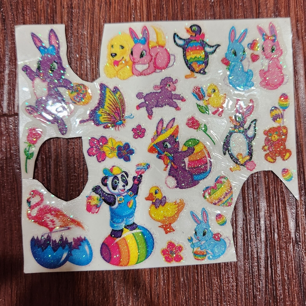 Lisa Frank Y2k Glitter Temporary Tattoos Rabbit Panda Butterfly Vintage 90s